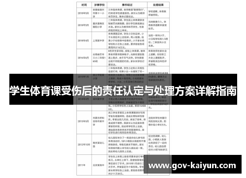 学生体育课受伤后的责任认定与处理方案详解指南